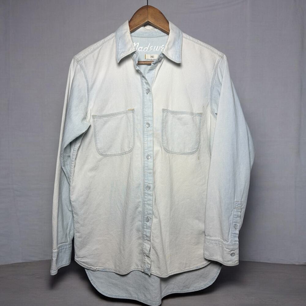 Madewell Light Wash Button Down Shirt Chambray Lyocell Soft Casual Small